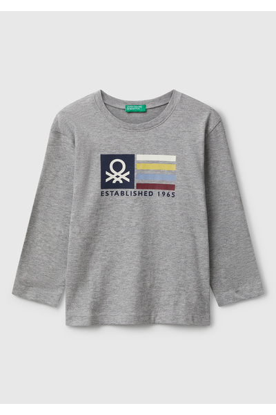 United Colors of Benetton Μπλουζάκι με μακρυμάνικο μπλουζάκι από οργανικό βαμ...