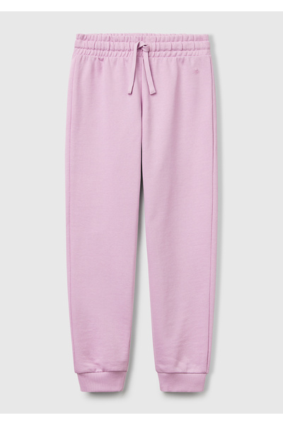 United Colors of Benetton Pantaloni de sport pentru fete cu logo Benetton liliac