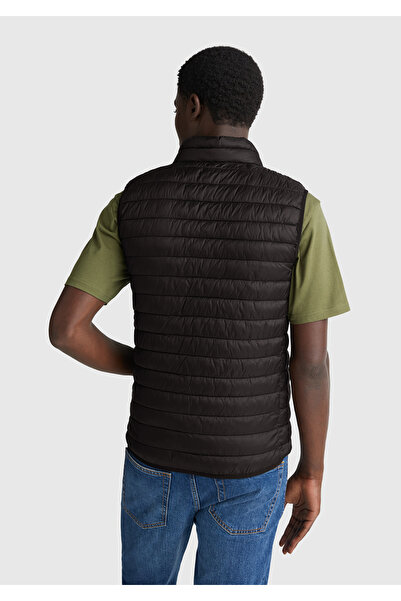 United Colors of Benetton Erkek Siyah Polyester Dolgulu Regular Fit Yelek