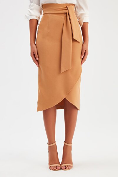 Sateen Пола молив с колан - Camel