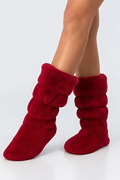 Deniz Terlik Women's Long Non-Slip and Silent Sole Winter Plush Soft Drawstring Boots | Home Boat |