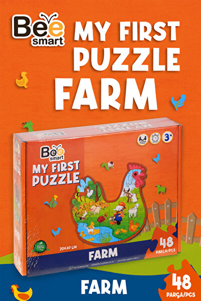 hak-iş oyuncak Bee Smart My First Puzzle Ahşap – Çiftlik 48 Parça (3+ Yaş)