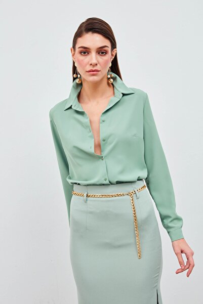 Sateen Obična klasična košulja - menta