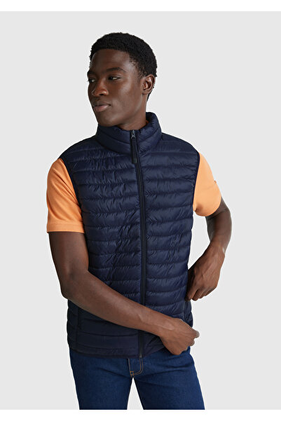 United Colors of Benetton Erkek Lacivert Polyester Dolgulu Regular Fit Yelek