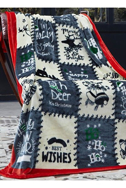 Dolce Bonita Home Wellsoft 3D Tv Blanket 100X170 Holly Jolly Gray