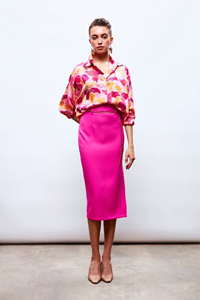 Sateen Спідниця з ланцюговим поясом - Фуша