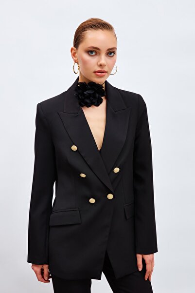 Sateen Блейзер з ґудзиками - чорний