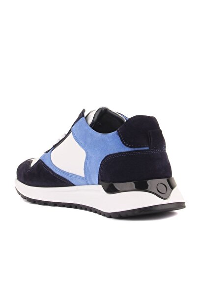 SailLakers - Ανδρικά παπούτσια casual σε μπλε ναυτικό, μπλε σουέντ, λευκό δερμάτινο κορδόνι 101-7057-H1071