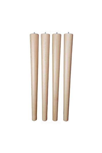 Taraf Dekorasyon Üstten Vidalı Gürgen Ahşap Naturel Renk 42 Cm 4 Adet Sandaly...