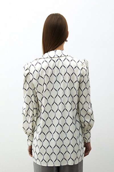 Sateen Black Satin Patterned Shirt