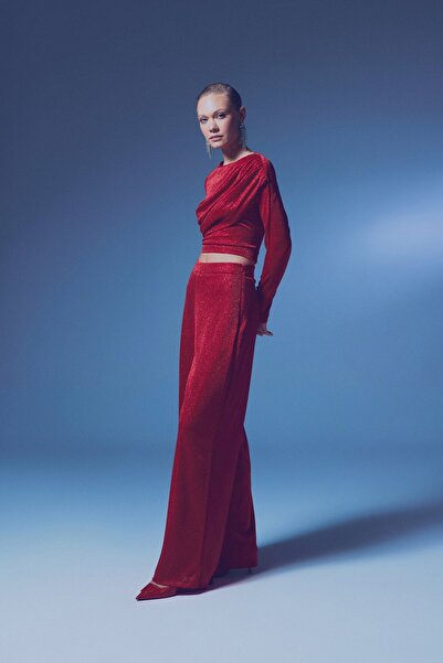 Sateen Червоні блискучі штани