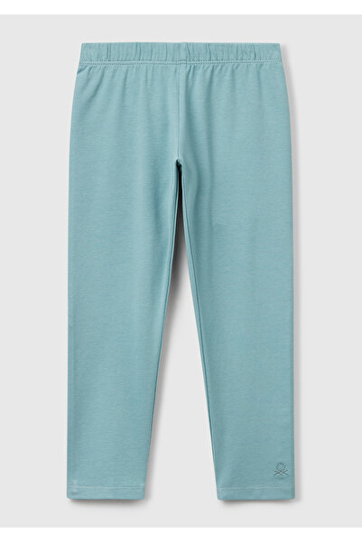 United Colors of Benetton Κοριτσίστικο γκρι-πράσινο μακρύ κολάν με λογότυπο B...