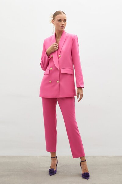 Sateen Corsage Detailed Trousers - Pink
