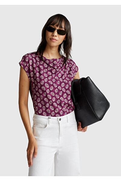 United Colors of Benetton Γυναικείο αμάνικο μπλουζάκι με σχέδιο από δαμάσκηνο