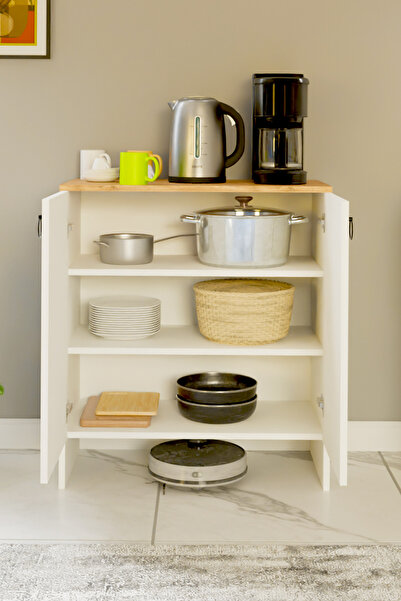 interGO KABİ İki Kapaklı Çok Amaçlı Dolap Erzak Dolabı Kiler Dolabı Mutfak Dolabı