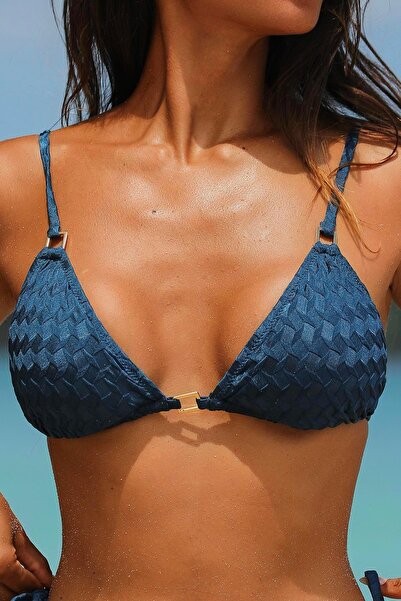 Amarelle Olympos Petrol Blue Triangle Bikini Top με αφαιρούμενο μαξιλαράκι χωρίς γέμιση