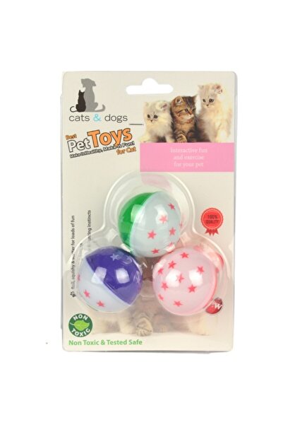 Flip Zm4-4321 Cat Play Ball Set of 3 with Colored Bells