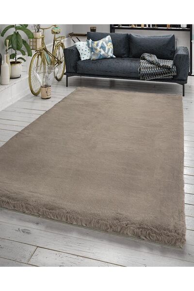 Jassrug Fuzzy Kürk Halı 120x180 Antrasit