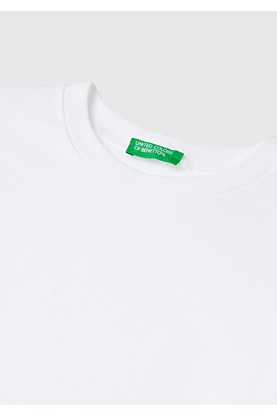 United Colors of Benetton Tricou de bază alb pentru băiat