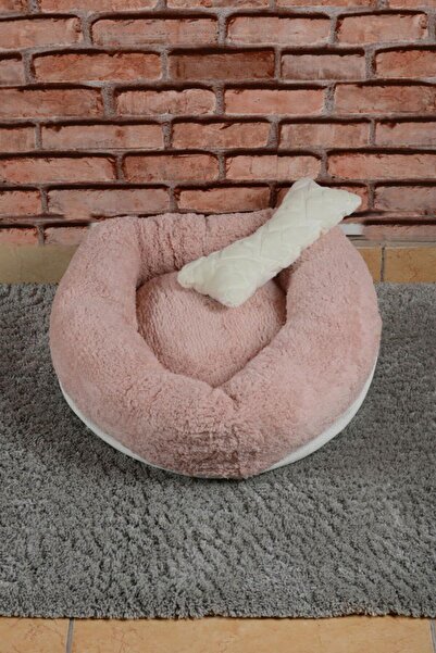 Cookie Pet Sherpa Polar Yıkanabilir Yuvarlak Köpek Kedi Yatağı 60 Açık Pudra