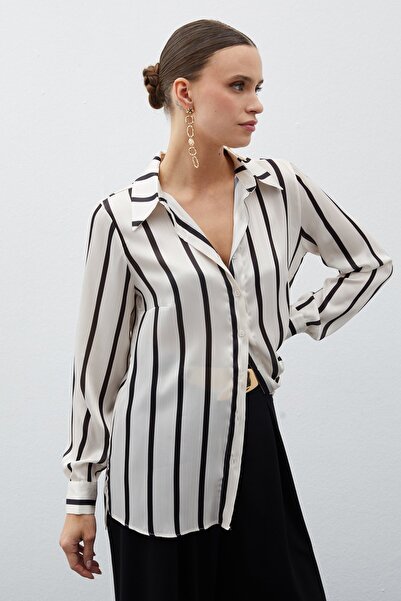 Sateen Black Striped Classic Shirt