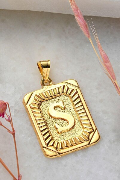 KILIÇOĞLU S Harfi Plaka 14 Ayar Altın Kolye Ucu