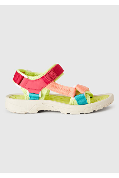 United Colors of Benetton Boy's Yellow Double Strap Velcro Sandals