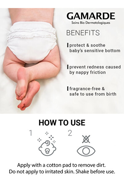 Gamarde Baby Liniment 400ml Certified Organic Diaper Change Cleanser Best Under Nappy Care