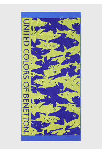 United Colors of Benetton Boy's Camouflage Patterned Written Sea Towel