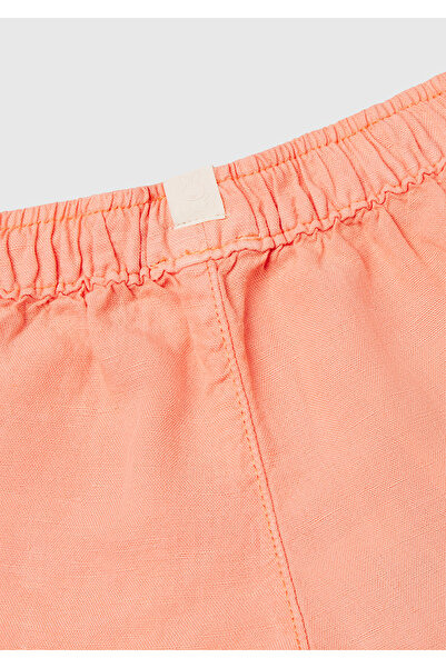 United Colors of Benetton Bebek Yavruağzı Keten Karışımlı Cepli Büzgü İpli Şort