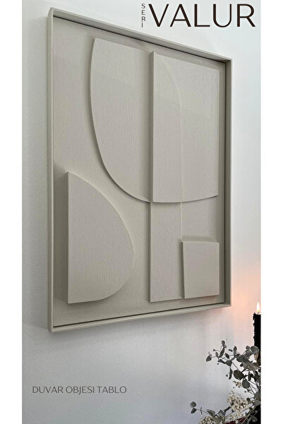 Genel Markalar İskandinav Modern Soyut 3d Duvar Objesi Dokulu El Yapımı Minim...