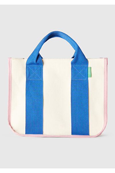 United Colors of Benetton Kız Çocuk Beyaz Blok Renk Ayarlanabilir Askılı Kanv...