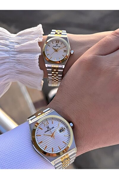Daniel Klein Couple Couple Watch Steel Band 3 Atm Water Resistant Special Design Wristwatch Vs.Blkt.011