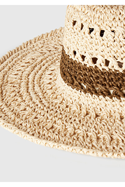 United Colors of Benetton Women's Stone Color Straw Hat