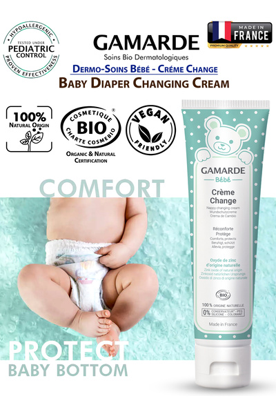 Gamarde Baby Diaper Cream 100ml – Certified Organic Fragrance-Free Nappy Rash...