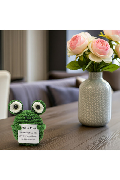 OEM Mascotă croșetată, model de broască, Broască pozitivă, cadou aniversar cu...