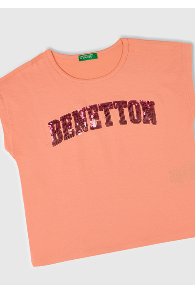 United Colors of Benetton Girl's Baby Girl Benetton Logo Printed T-Shirt
