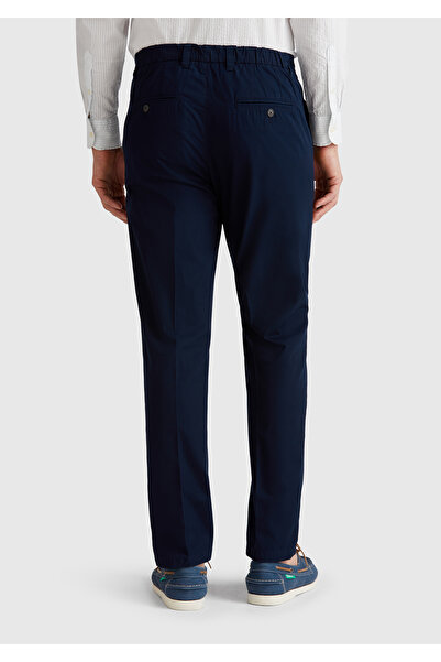 United Colors of Benetton Erkek Lacivert %100 Koton Paraşüt Kumaş Slim Fit Chino Pantolon