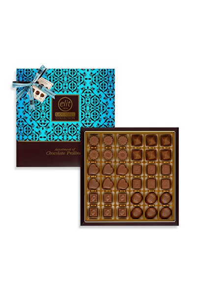 Elit Çikolata Karışık Spesiyal Çikolata Mavi Hediye Kutu 365g Glutensiz