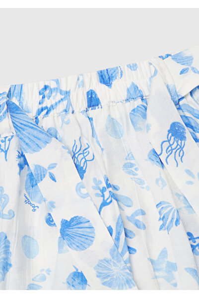 United Colors of Benetton Pantaloni Palazzo pentru fete, albastru, cu talie vâscoasă