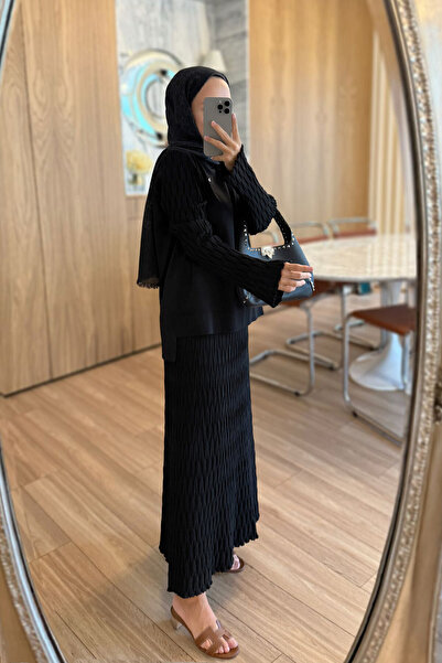 Ka Hijab Lady Skirted Mercerized Suit - Black