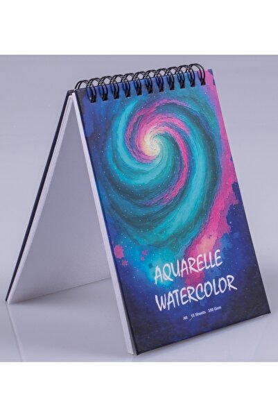 Pagos Yayınları A6 Suluboya ve Akrilik Defteri Sert Kapak 350 Gr. Grenli ve K...