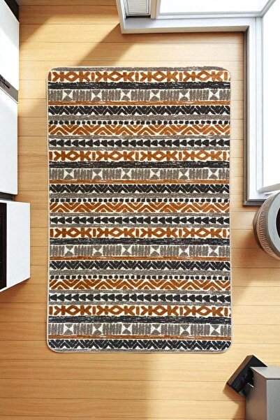 Prizma Jakar Kaymaz Yıkanabilir Halı | No:2 Kahve