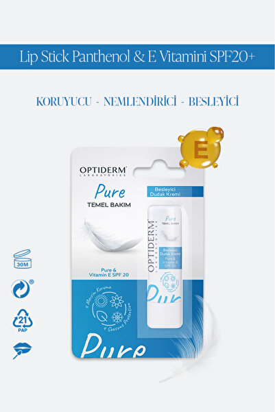 Optiderm Lip Stick Panthenol & E Vitamini SPF20+