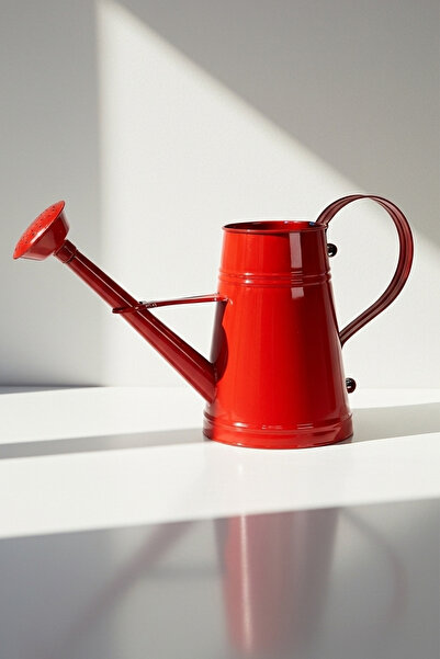 Desen Dekorasyon Stella 3 Litre Metal Çiçek Bahçe Sulama Kabı Kırmızı - Moder...