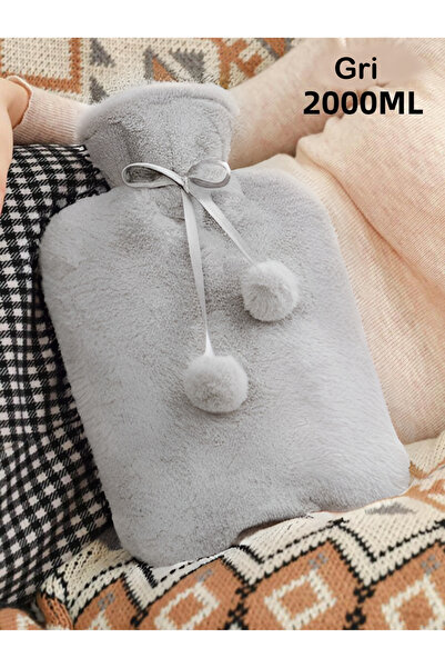 Duffa Peluş Kılıflı Sıcak Su Torbası 2 Lt Kare Yumuşak Yıkanabilir Peluş Kılıflı Su Torbası