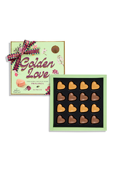 Elit Çikolata Golden Love 100. Yıl Kurdeleli Spesiyal Yeşil Kutu 160g Glutensiz