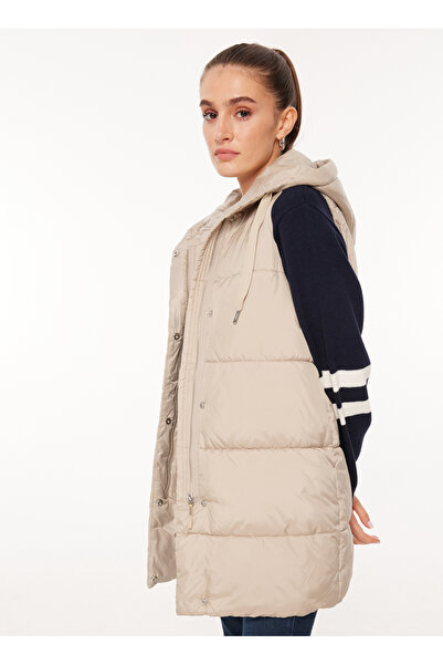 ONLY Krem Kadın Yelek ONLASTA PUFFER WAISTCOAT CC OTW