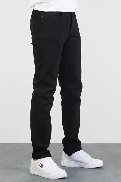 Edwox Ανδρικό τζιν παντελόνι σε λεπτή εφαρμογή μαύρο Edw074