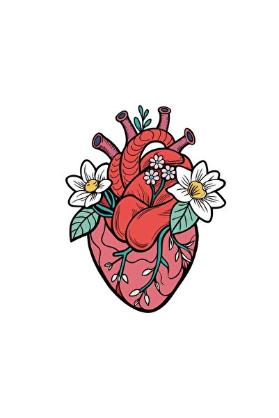 Çağlayan Reklam Çiçekli Kalp Araba, Motorsiklet, Kask, Laptop, Cam Sticker 16...